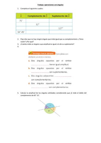 Operaciones con ángulos