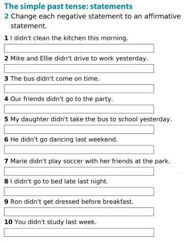 The simple past tense - statements.