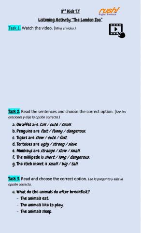 3rd Kids T.T - Listening Activity