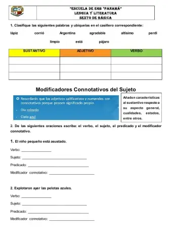 Modificador connotativo y no connotativo