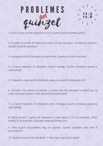 Problemes del quinzet 12.5 i 12.6