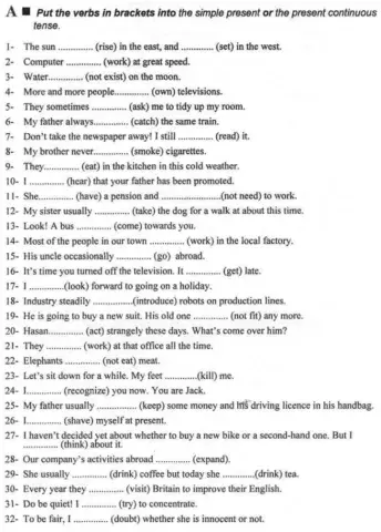 Simple Present vs Present Continuous