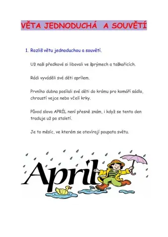 Věta jednoduchá a souvětí