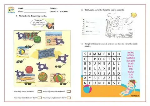 Guia 3 Grado 2 The beach