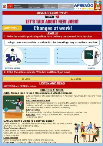 Let’s talk about new jobs - Changes at work