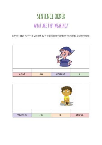 Sentence Order: What are they wearing?