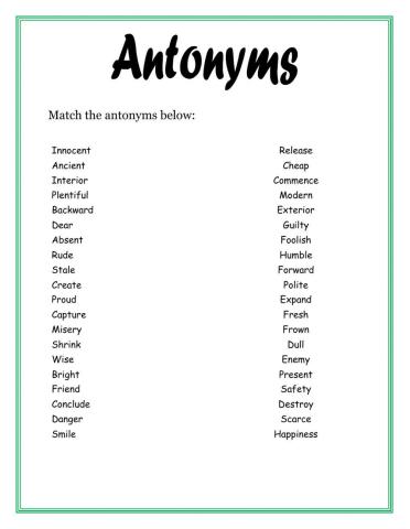 Antonyms 2