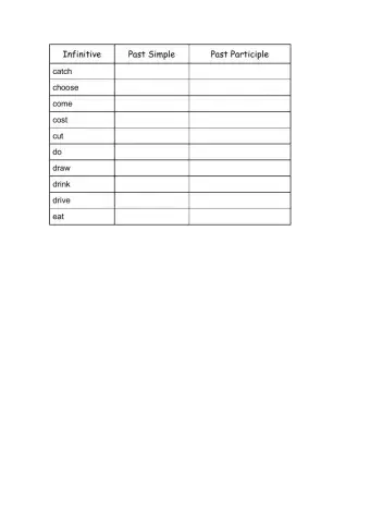 Verb quiz 10 verbs
