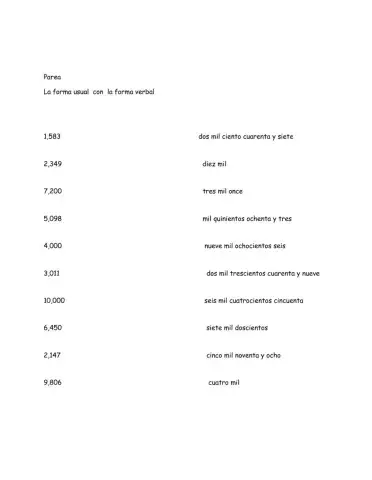Forma Usual y Verbal - Unidades de millar