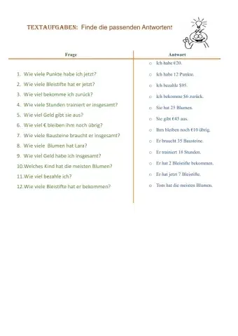 Wie antwortet man auf Textaufgaben?