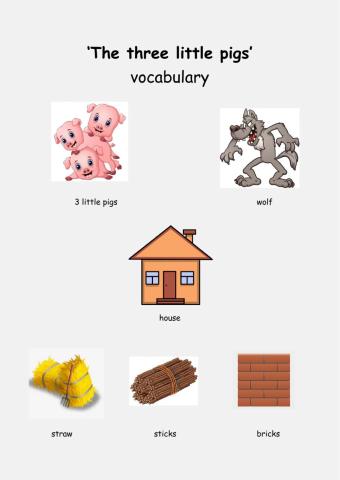 The three little pigs vocabulary