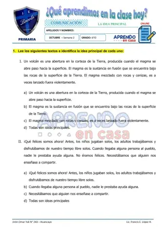 Pract. de idea principal