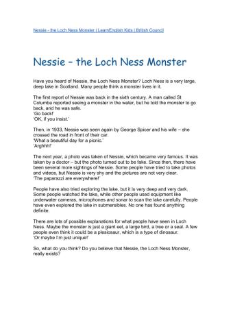 British tales: Nessie