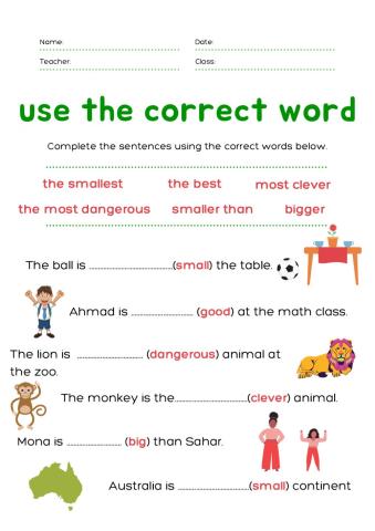 Comparative and superlative formes