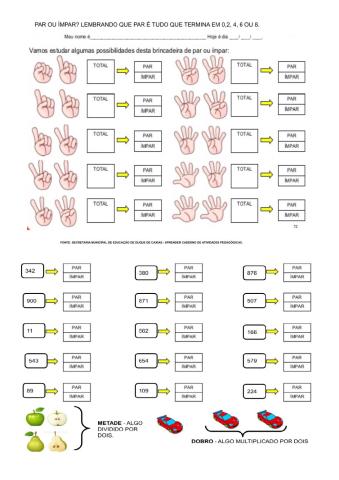 Par ímpar dobro metade