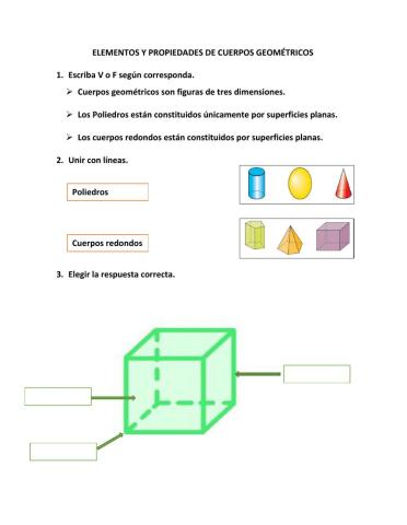 Elementos y propiedades de cuerpos geométricos