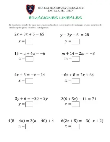 Ecuaciones lineales