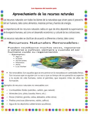 Riquezas de los recursos naturales