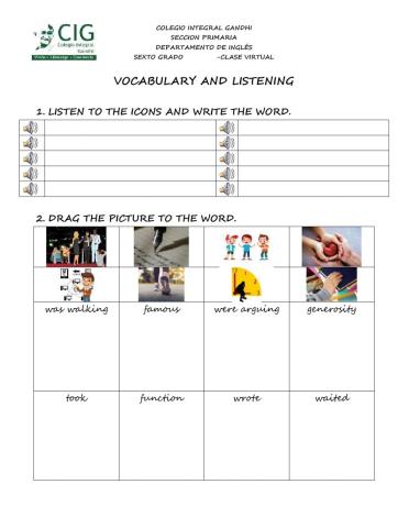 Vocabulary and Listening Quizz