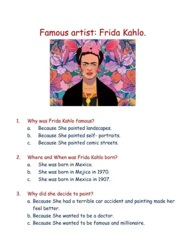 Frida Kahlo reading test.