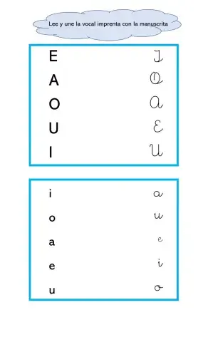 Vocales imprentas y manuscritas