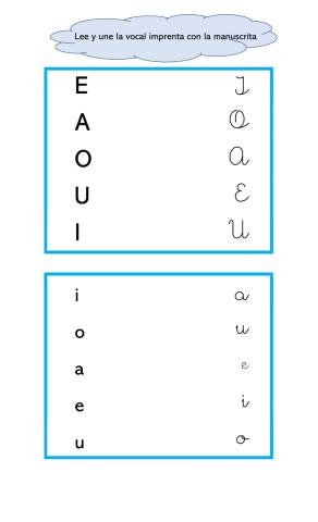 Vocales imprentas y manuscritas