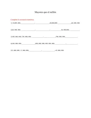 Números mayores  que un millón