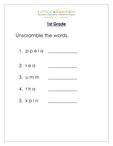 Spelling Words list 7