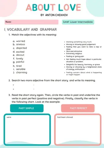 About Love Worksheet