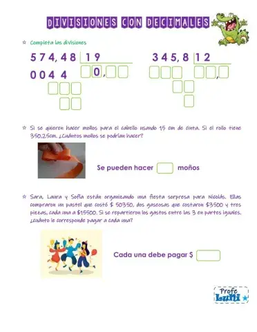 División con decimales