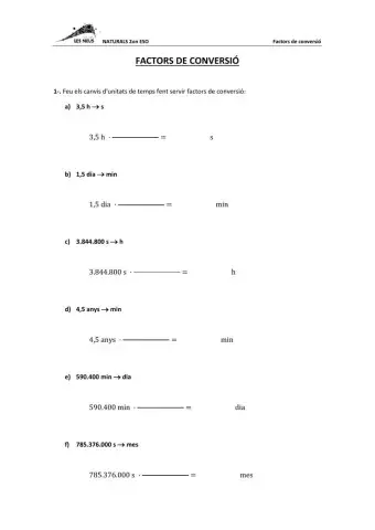 Factors de conversió - Part 2