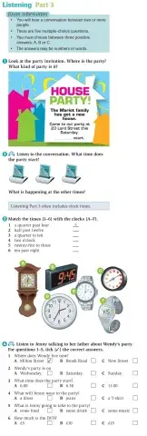 KEy for Schools Listening PART 3