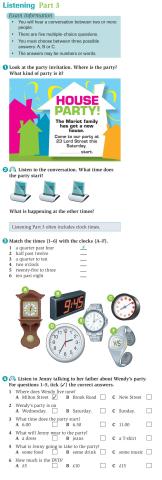 KEy for Schools Listening PART 3