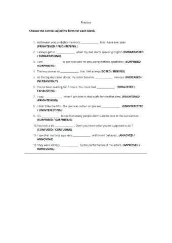 Ing---ed adjectives and can-could-be able to