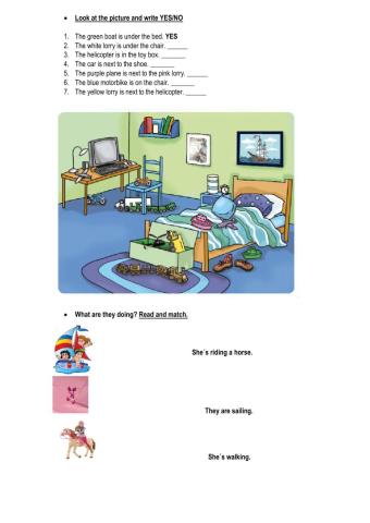 Place prepositions and toys