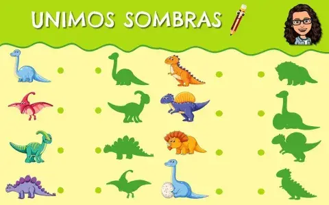 Unir sombras de dinosaurios