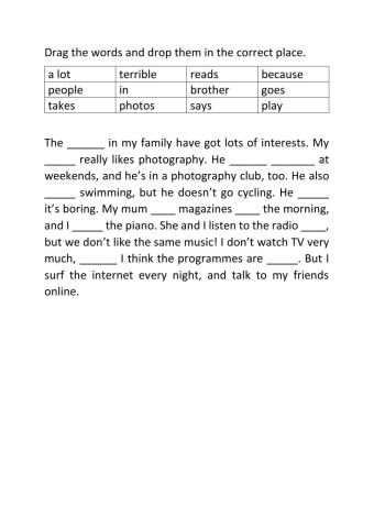 Fill in gaps practice