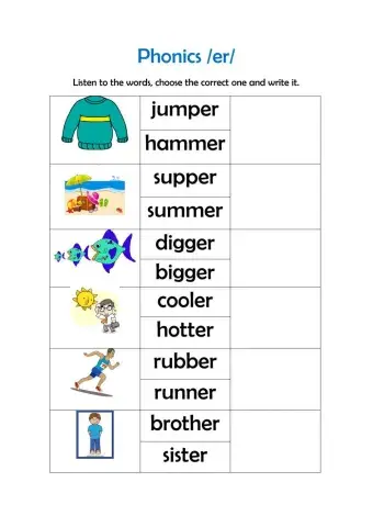 Phonics -er-