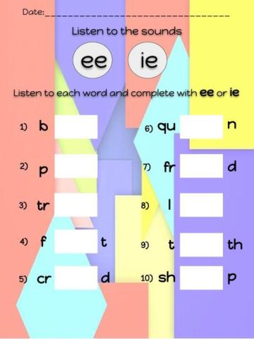 Ee and ie sounds
