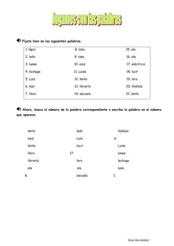 Jugamos con las palabras.