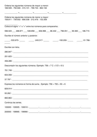 Repaso números de 6 cifras Mari Paz