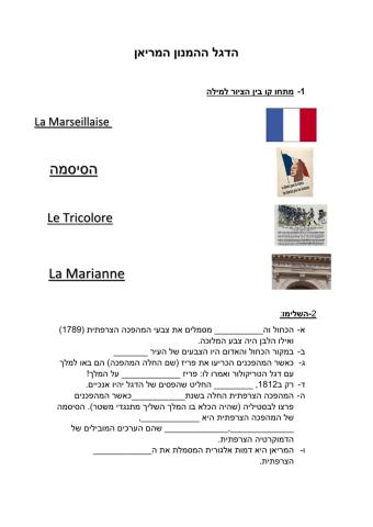 דגל סיסמה והימנון צרפתים