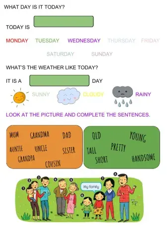 Family members and adjectives