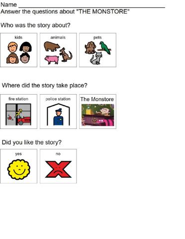 The Monstore Comprehension Questions