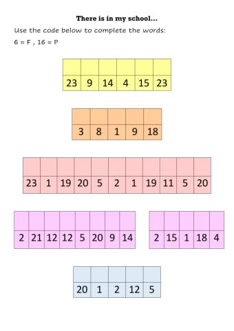 Vocabulary - School items