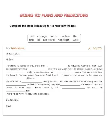 Plans and Predictions: going to