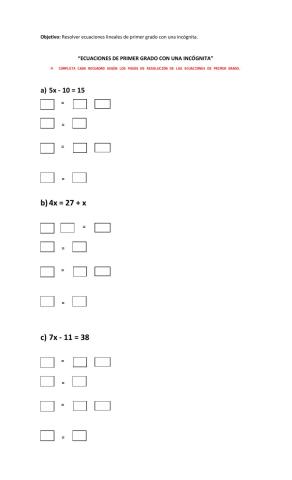 Ecuaciones de primer grado