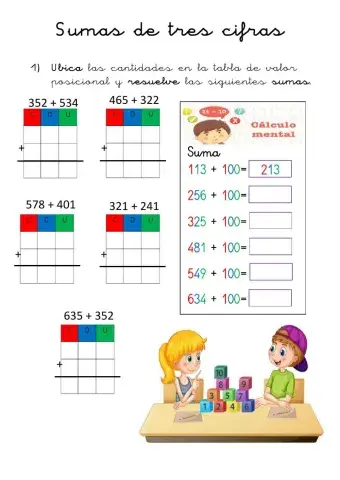 Sumas de tres cifras