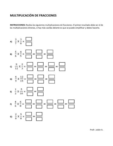 Multiplicación de fracciones