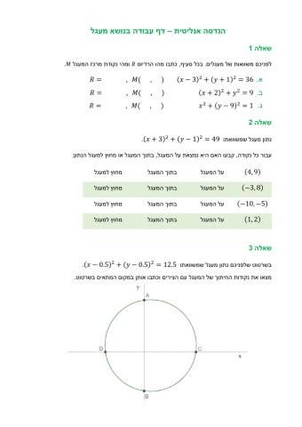 הנדסה אנליטית - מעגל